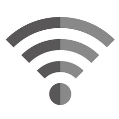 A simple black Wi-Fi icon.