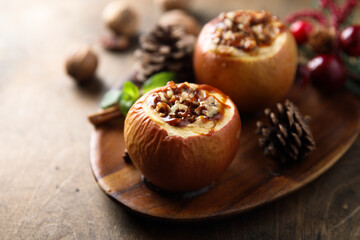 Baked apples stuffed with fruits and nuts