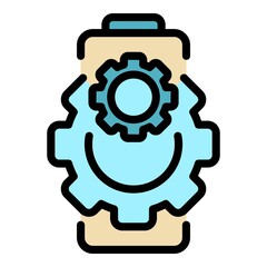 Recovery battery icon. Outline recovery battery vector icon color flat isolated