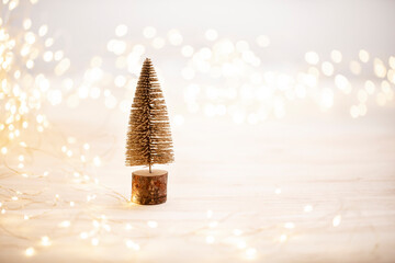 Christmas tree decoration on bokeh background.