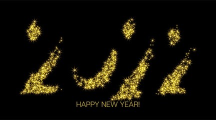 2022 Gold Luxury Banner. Glamour Happy New Year Shimmer. Painted 2022 Minimal Logo. Cool Winter Holiday New Year Greeting Card. Happy New Year Shiny Business Background. Golden Brush Shape 2022