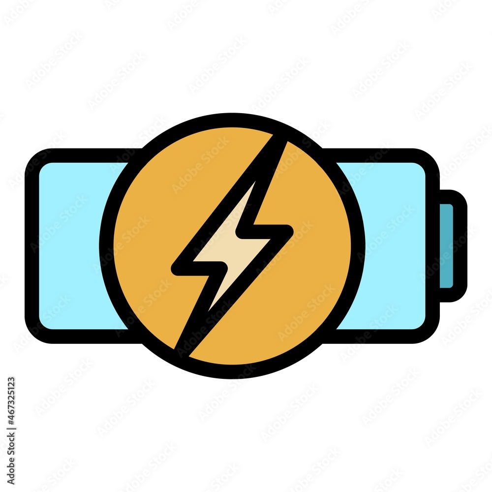 Sticker Quick charge battery icon. Outline quick charge battery vector icon color flat isolated - Stickers
