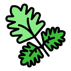 Parsley aromatic icon. Outline parsley aromatic vector icon color flat isolated