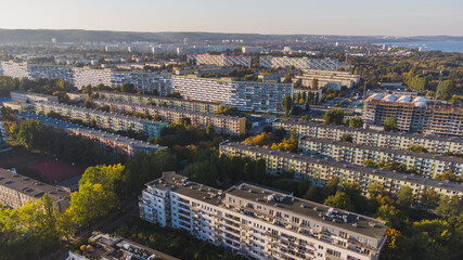 A housing estate in Gdańsk, Przymorze in autumn aura. Lovely atmosphere and clear air.