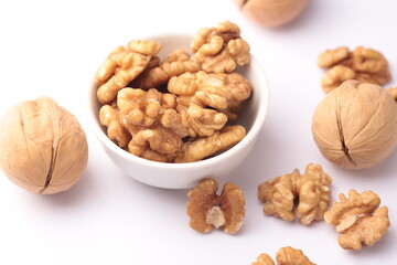 walnuts in a white cup