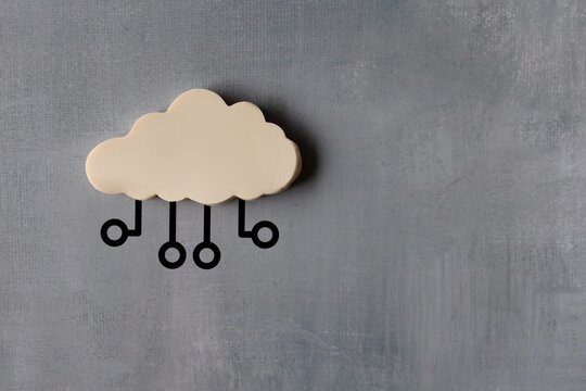 Cloud computing concept. White cloud with copy space for text