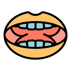 System tonsillitis icon. Outline system tonsillitis vector icon color flat isolated