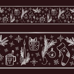 Abstract winter border. Seamless element for design 
