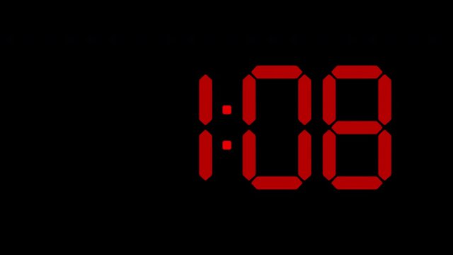 Digital Time Classic Red Series From 1 07 To 1 08 
Exact Time Series 
Alarm Clock Front Camera Close Up 
Creative And Customizable Movie, Film, Video Asset