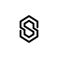 abstract logo line letter s, letter s shield logo