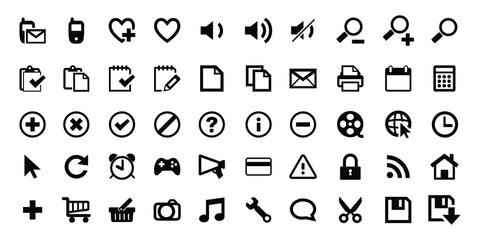 multimedia icon symbol set
