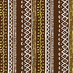 Ethnic seamless pattern, geometric pattern. Hand-drawn illustration. Oriental motifs, folk drawing. Design of fabric, textiles, clothing, wallpaper, background, template.