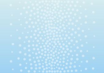 Light Snowflake Background Vector Blue. Confetti Flake Pattern. White Flake Graphic Card. Drawn Snow Illustration.