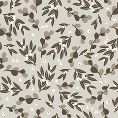 Floral boho Arrière-plan numérique vectoriel à motif sans couture. Papier numérique pour tissu, papier d& 39 emballage, textile.