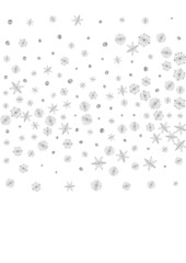 Luminous Confetti Background White Vector. Snow Frost Card. Grey Dot Shine. Silver Ice Texture.