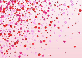 Pinkish Heart Background Pink Vector. Birthday Frame Confetti. Fond Romantic Pattern. Violet Confetti Sweetheart Backdrop. Purple Color Illustration.