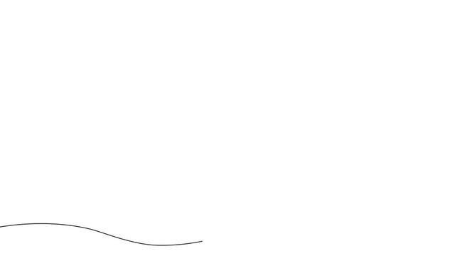 Young loving couple in a cafe. A woman and a man sit for coffee and food.Self drawing simple animation one continuous line.Line art doodle draw hand.Concept cartoon character flat modern minimal illus