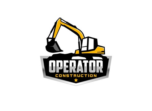 Excavator Logo Vector For Construction Company. Vehicle Equipment Template Vector Illustration For Your Brand.