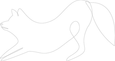 Obraz na płótnie Canvas One line design silhouette of a fox. Hand drawn style minimalism. Vector illustration
