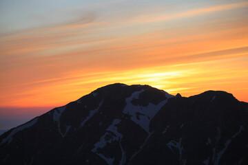 大日岳に沈む美しい夕日