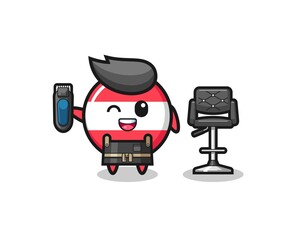 austria flag barbershop is holding a trimer