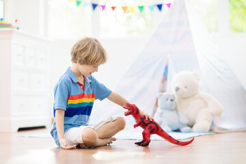 Kids room with teepee tent. Child bedroom.