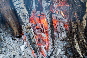 fire in the fireplace