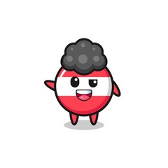 austria flag character as the afro boy