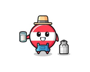 austria flag cartoon as the dairy farmer