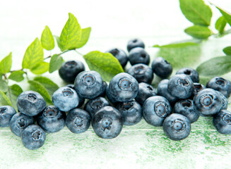 Blueberries on wooden background