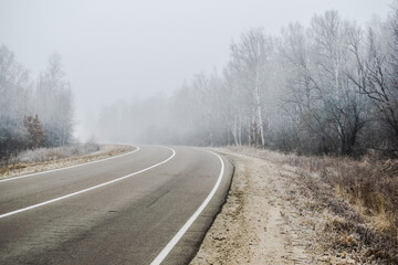 road in the fog