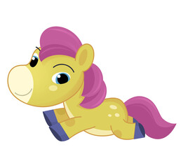 cartoon scene happy horse pony illustration
