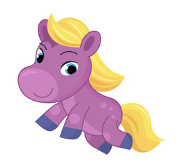 cartoon scene happy horse pony illustration