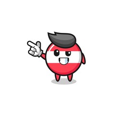 austria flag mascot pointing top left