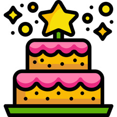 birthday cake line icon