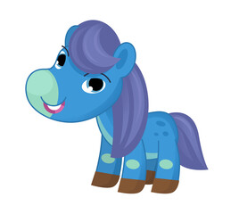 cartoon scene happy horse pony illustration