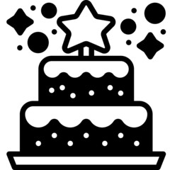 birthday cake solid line icon