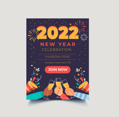 New Year 2022 party poster or invitation templates.