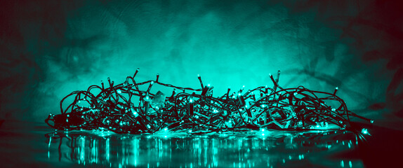 abstract vintage Christmas lights background