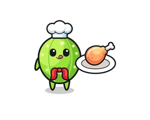 cactus fried chicken chef cartoon character