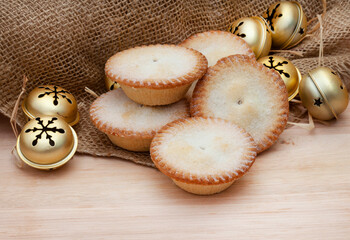 rustic setting with Christmas decorations and flour and star shapes