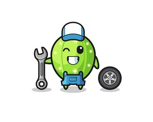 the cactus character as a mechanic mascot