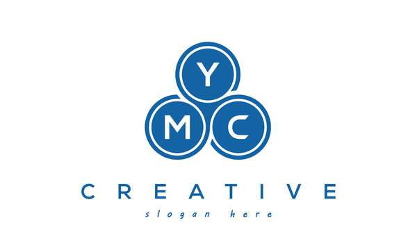 YMC creative circle three letters logo design with blue	