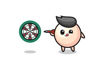 cute pearl is playing dart