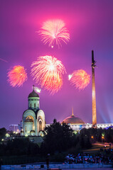 Fireworks in Moscow at Victory Park