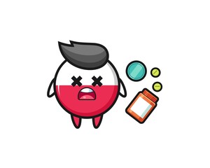illustration of overdose poland flag character