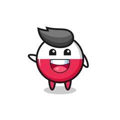 happy poland flag cute mascot character