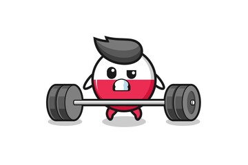 cartoon of poland flag lifting a barbell