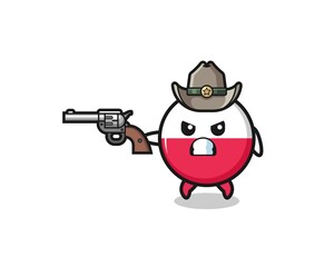 the poland flag cowboy shooting with a gun