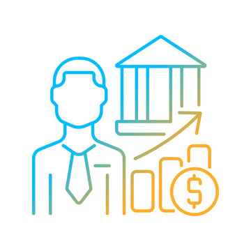 financial advisor gradient outline bank building clip art preview